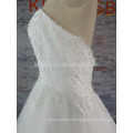 New collection classic block import lace trim appliqued sweep train wedding dress ML020